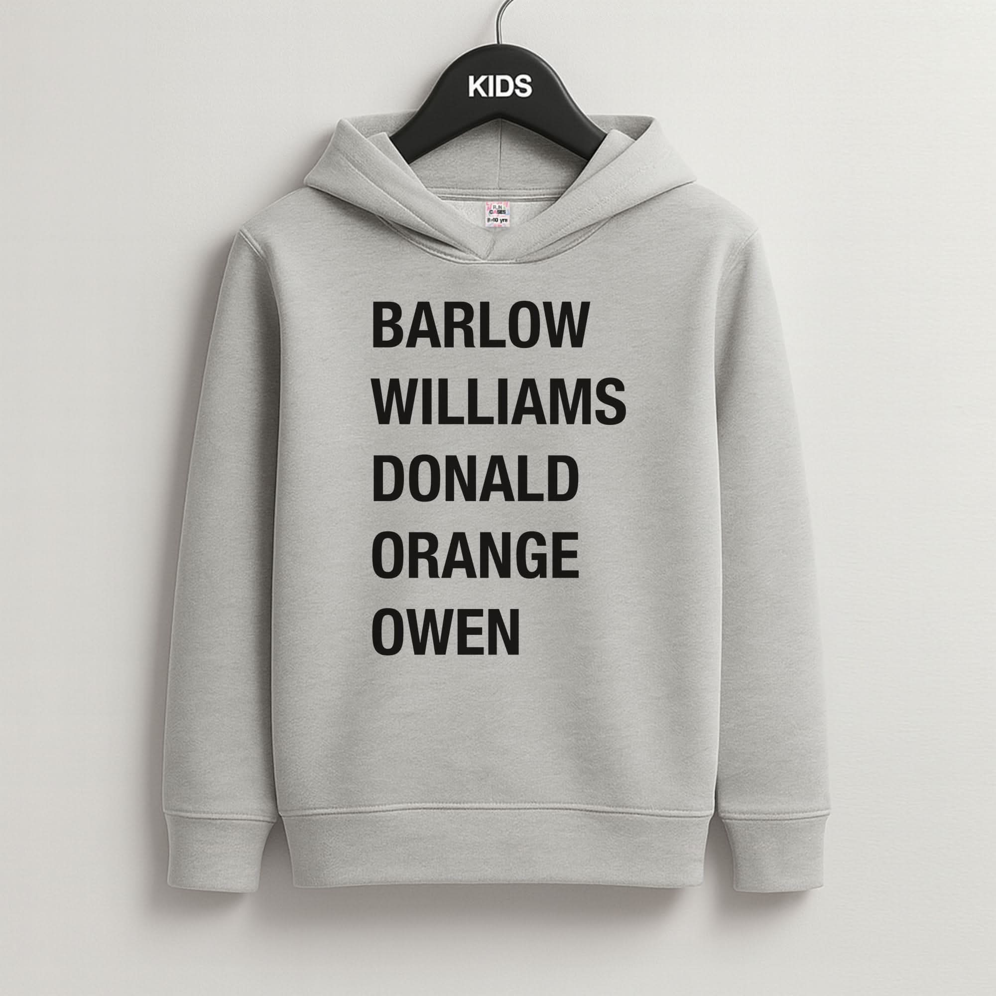 Take Band Members Names Grey Kids Hoodie