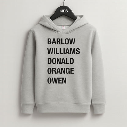 Take Band Members Names Grey Kids Hoodie