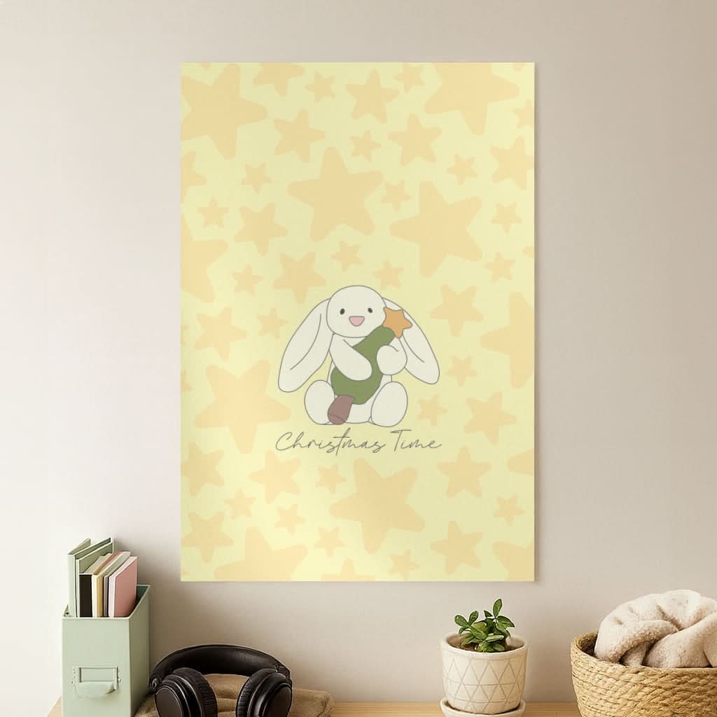 Christmas Bunny Stars Plush Poster