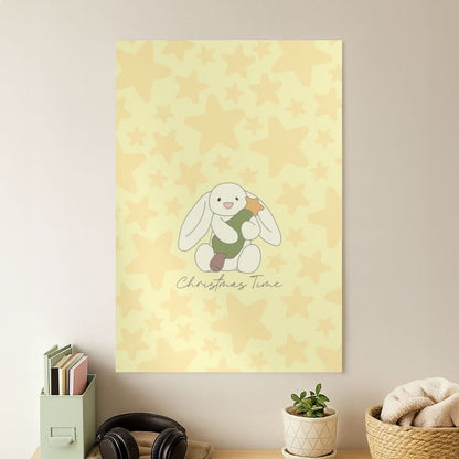 Christmas Bunny Stars Plush Poster