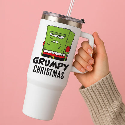 Grumpy Christmas Cartoon Sponge Tumbler