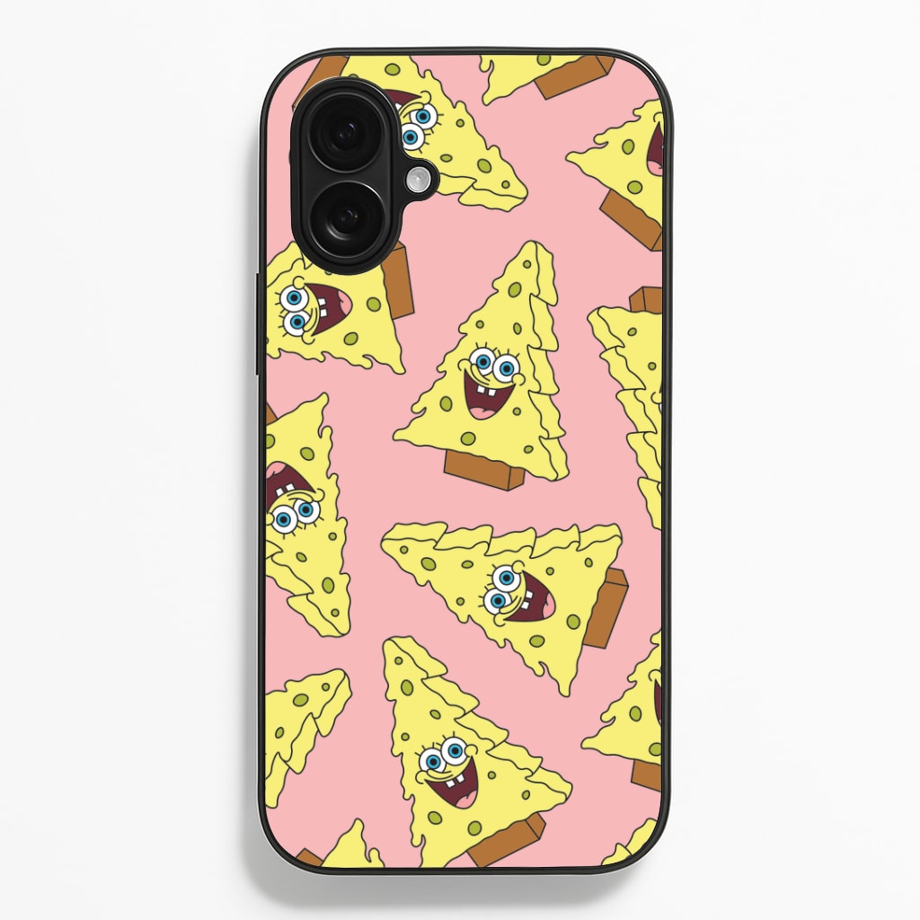 Christmas Tree Cartoon Sponge Pattern iPhone 16 Plus Case