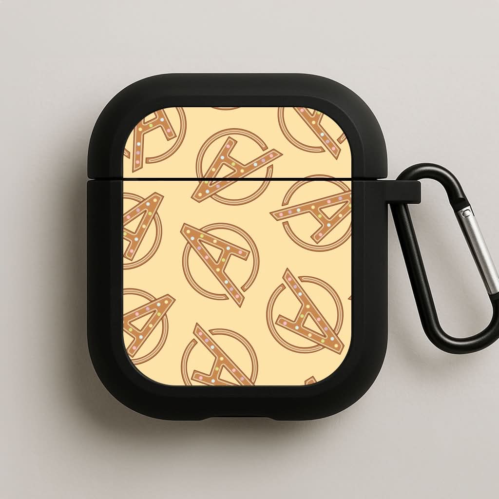 Superhero Team Gingerbread Pattern AirPods Case