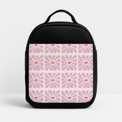 Square Abstract Flowers Mauve Insulated Lunch Bag