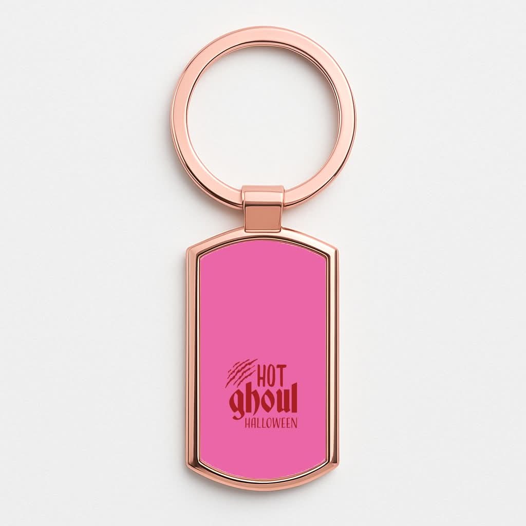 Hot Ghoul Halloween Rose Gold Keyring