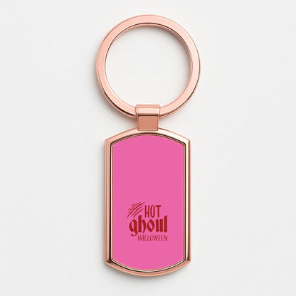 Hot Ghoul Halloween Rose Gold Keyring