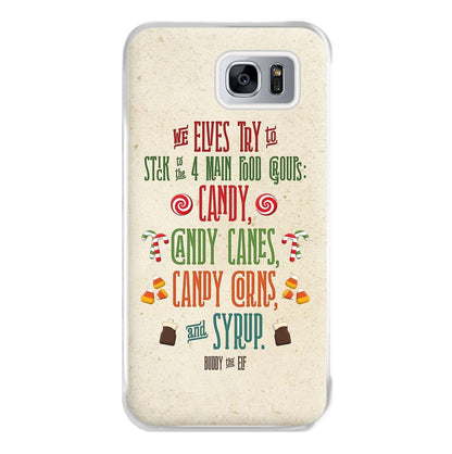 The Four Main Food Groups - Elf Phone Case