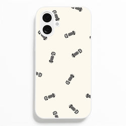 Race Cars Pattern Off White iPhone 16 Case