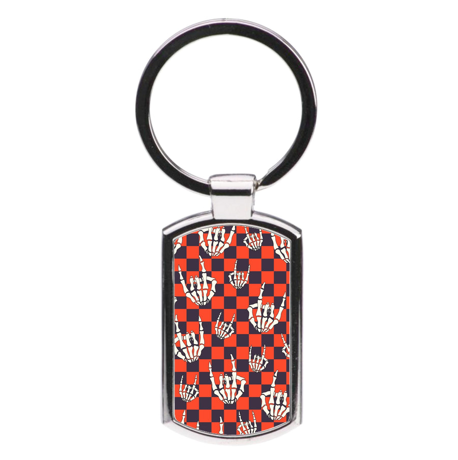 Rock On Skeleton Orange Luxury Keyring