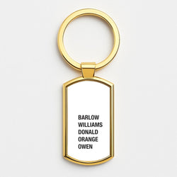 Take Band Members Names Gold Keyring