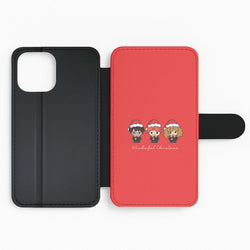 Wizards With Christmas Hats Flip Phone Case