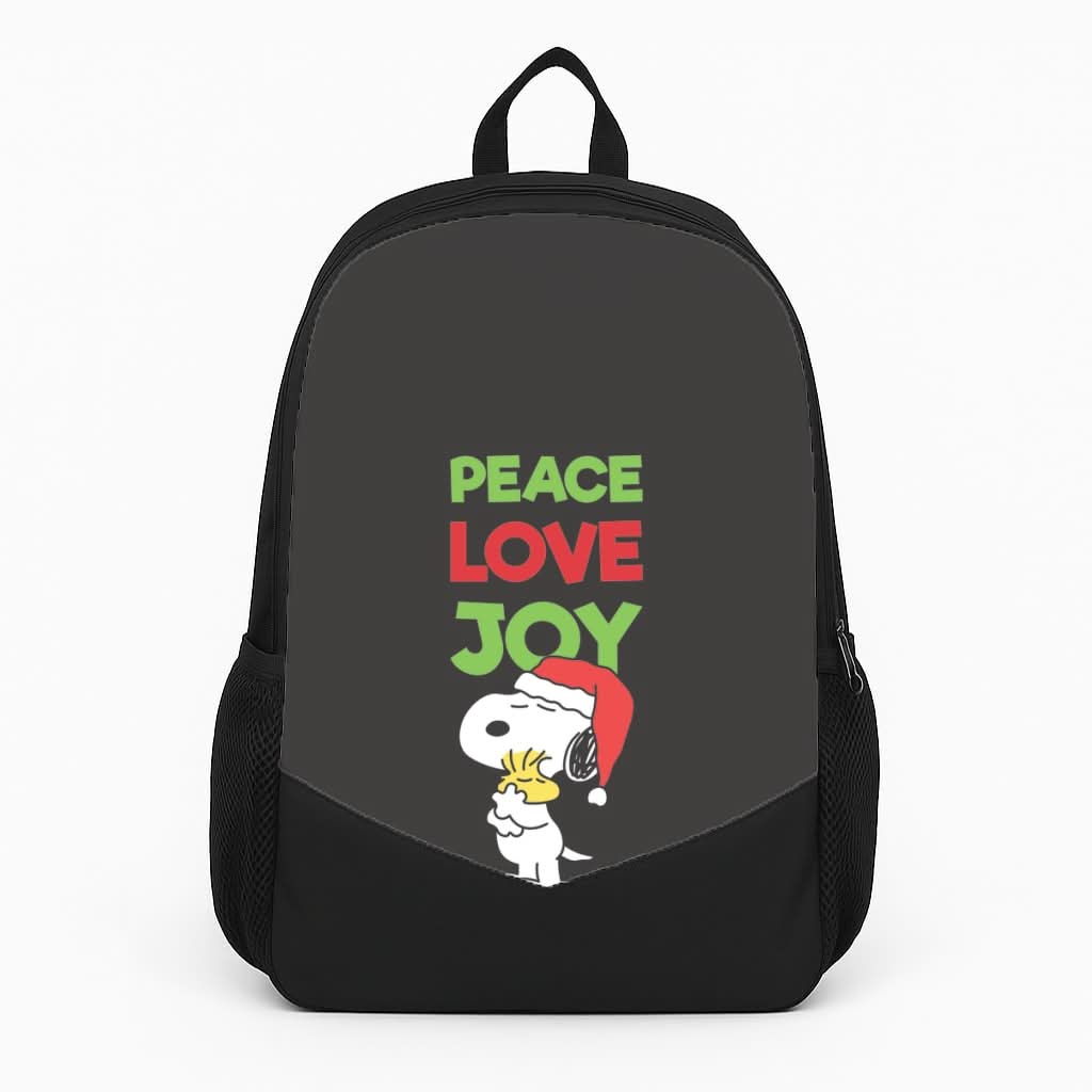 Peace, Love, Joy Christmas Cartoon Beagle Backpack