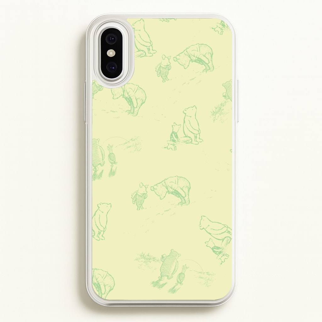 Sketched Winnie Pattern iPhone XS Max Case