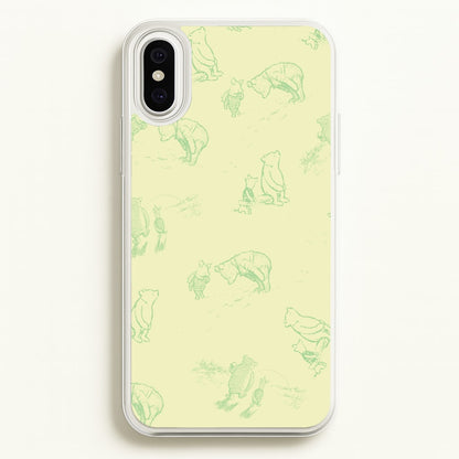 Sketched Winnie Pattern iPhone XS Max Case