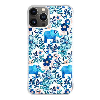 Elephant and Floral Pattern Phone Case