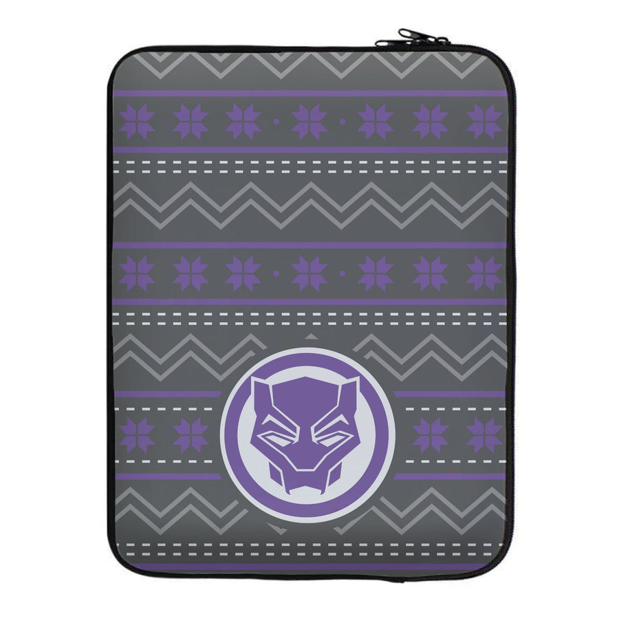 Panther Christmas Pattern Laptop Sleeve