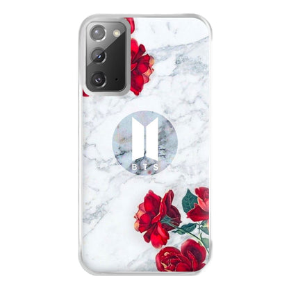 K-Pop Band Logo Marble Roses Phone Case