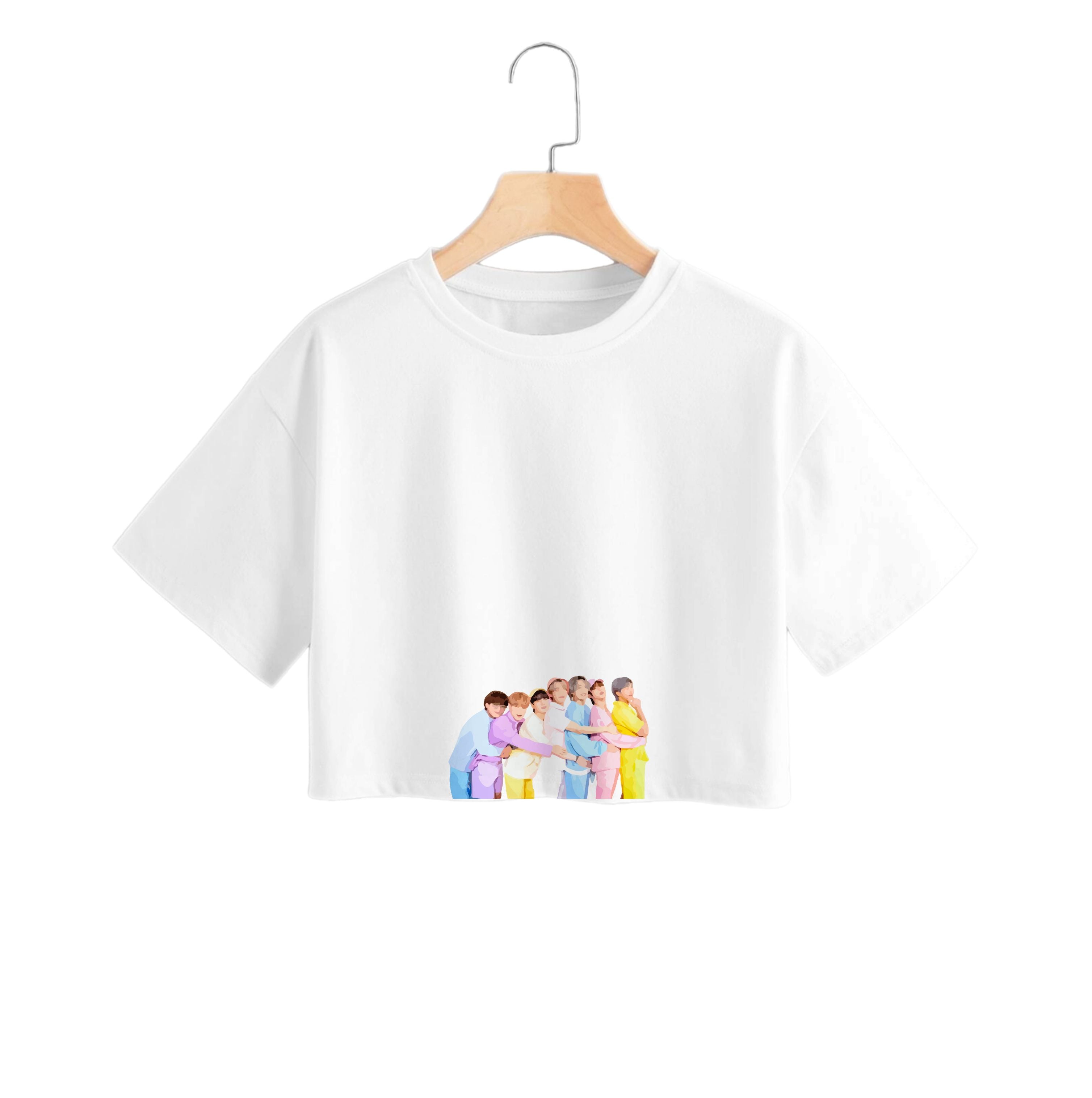 Colourful K-Pop Band Band Crop Top