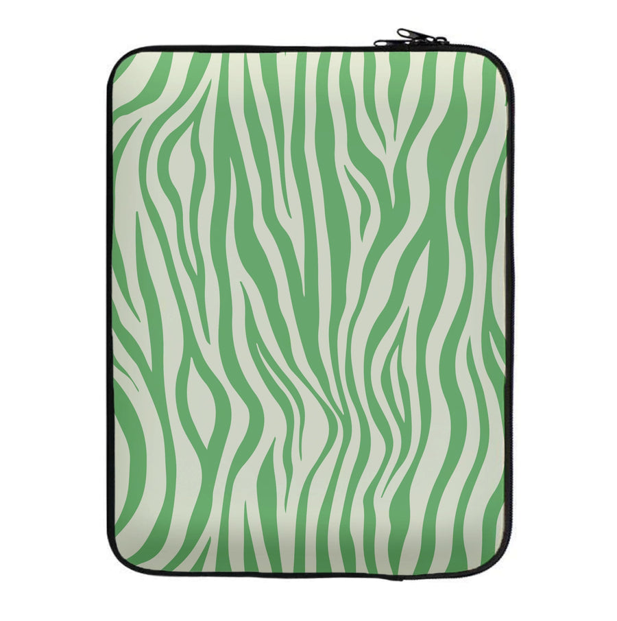 Green Zebra - Animal Patterns Laptop Sleeve