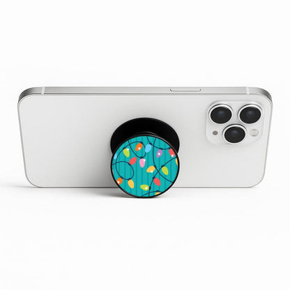 Funky Christmas Lights Pattern Phone Stand
