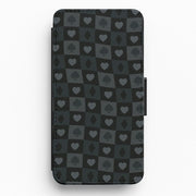 Card Suits Pattern Black Flip / Wallet Phone Case 1