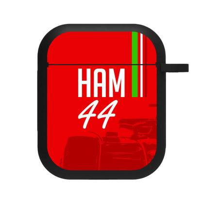 Dark Red Hamilton 44 AirPods Case