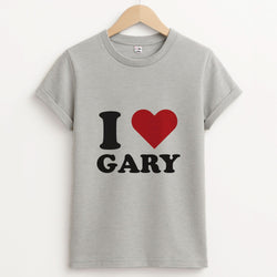 I Love Gary Unisex Grey T-Shirt
