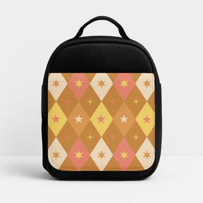Retro Christmas Argyle Pattern Insulated Lunch Bag