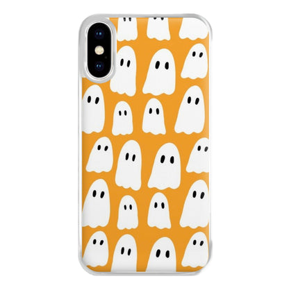 Orange Ghost Halloween Pattern Phone Case