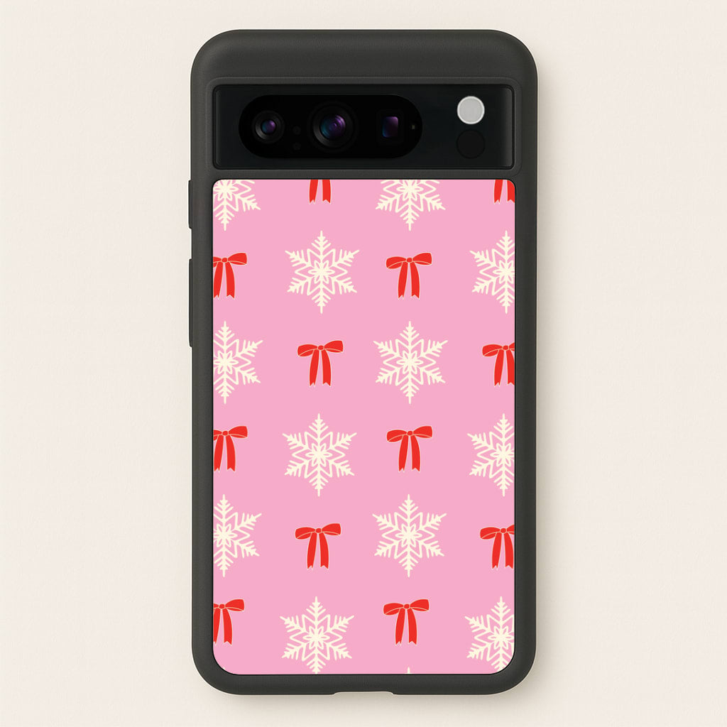 Coquette Bows And Snowflakes Pattern Google Pixel 8 Pro Case