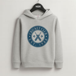 Cricket Badge Grey Kids Hoodie