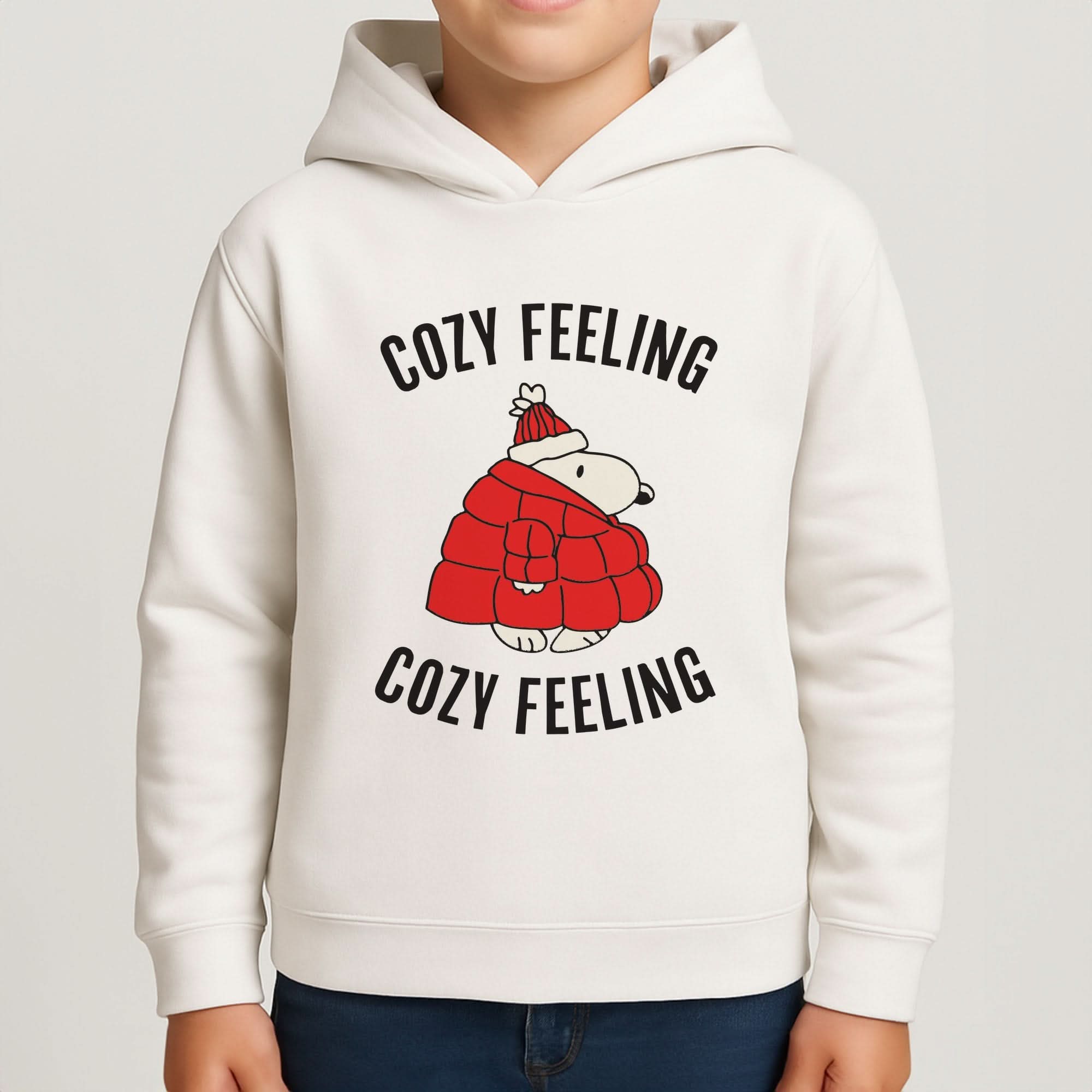 Cozy Feeling Cartoon Beagle Puffer Jacket Boys Hoodie
