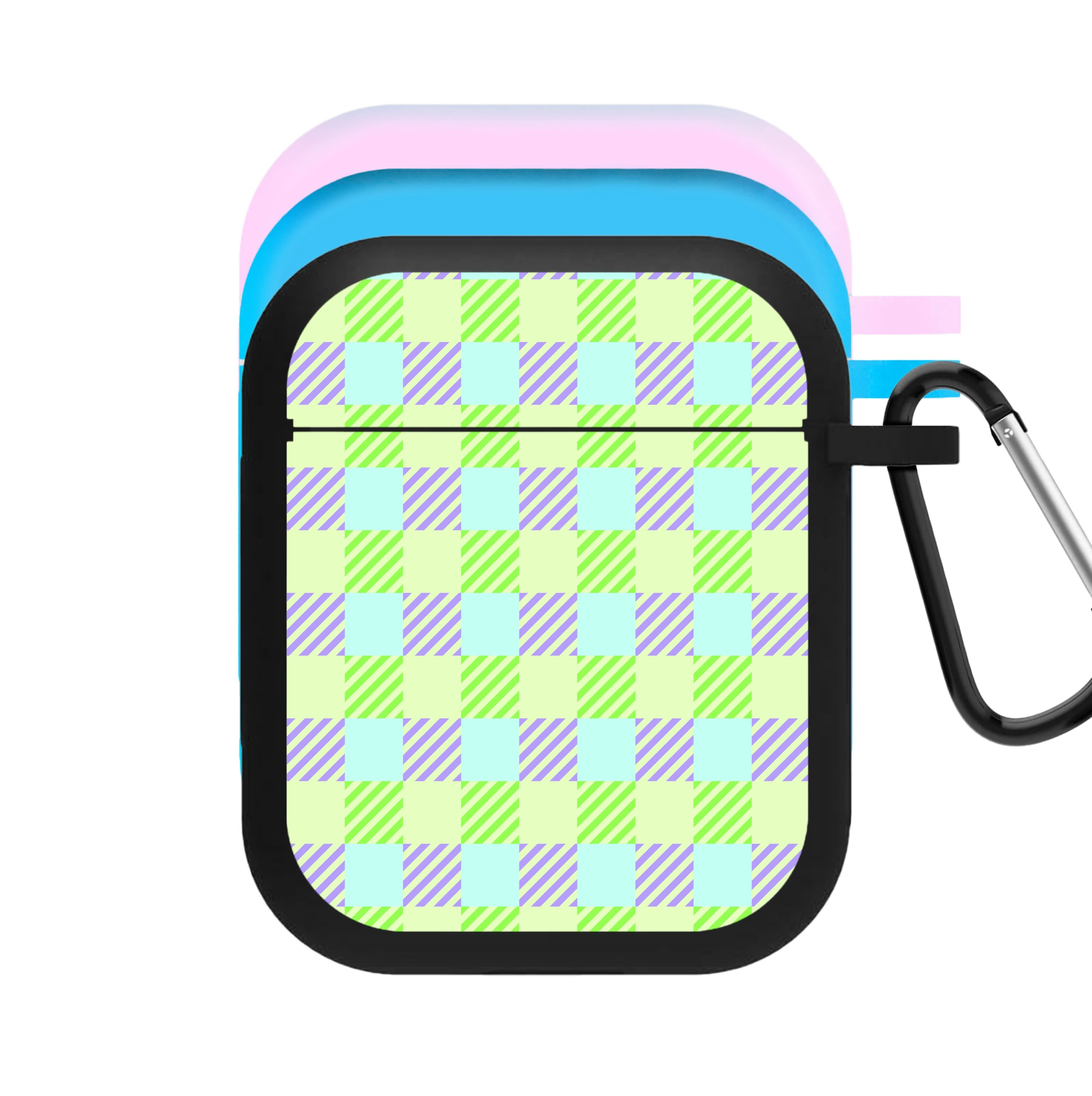 Green And Purple Checkered AirPods Case