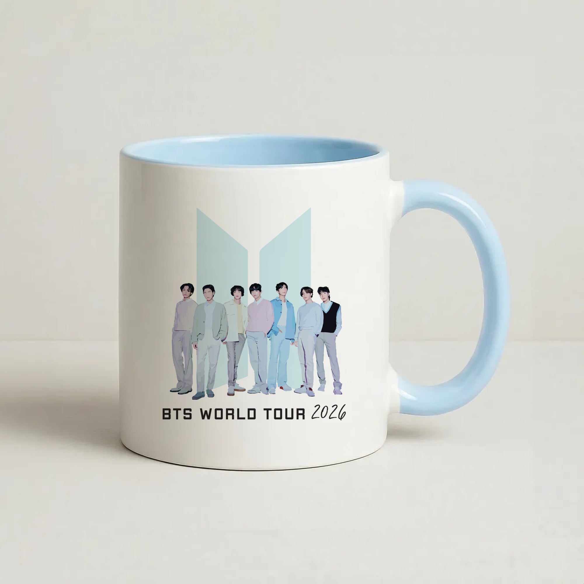 K-Pop Band Tour Pastel Blue Coffee Baby Blue Mug