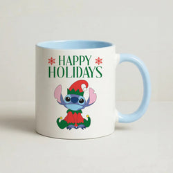Cute Blue Alien Elf Coffee Baby Blue Mug