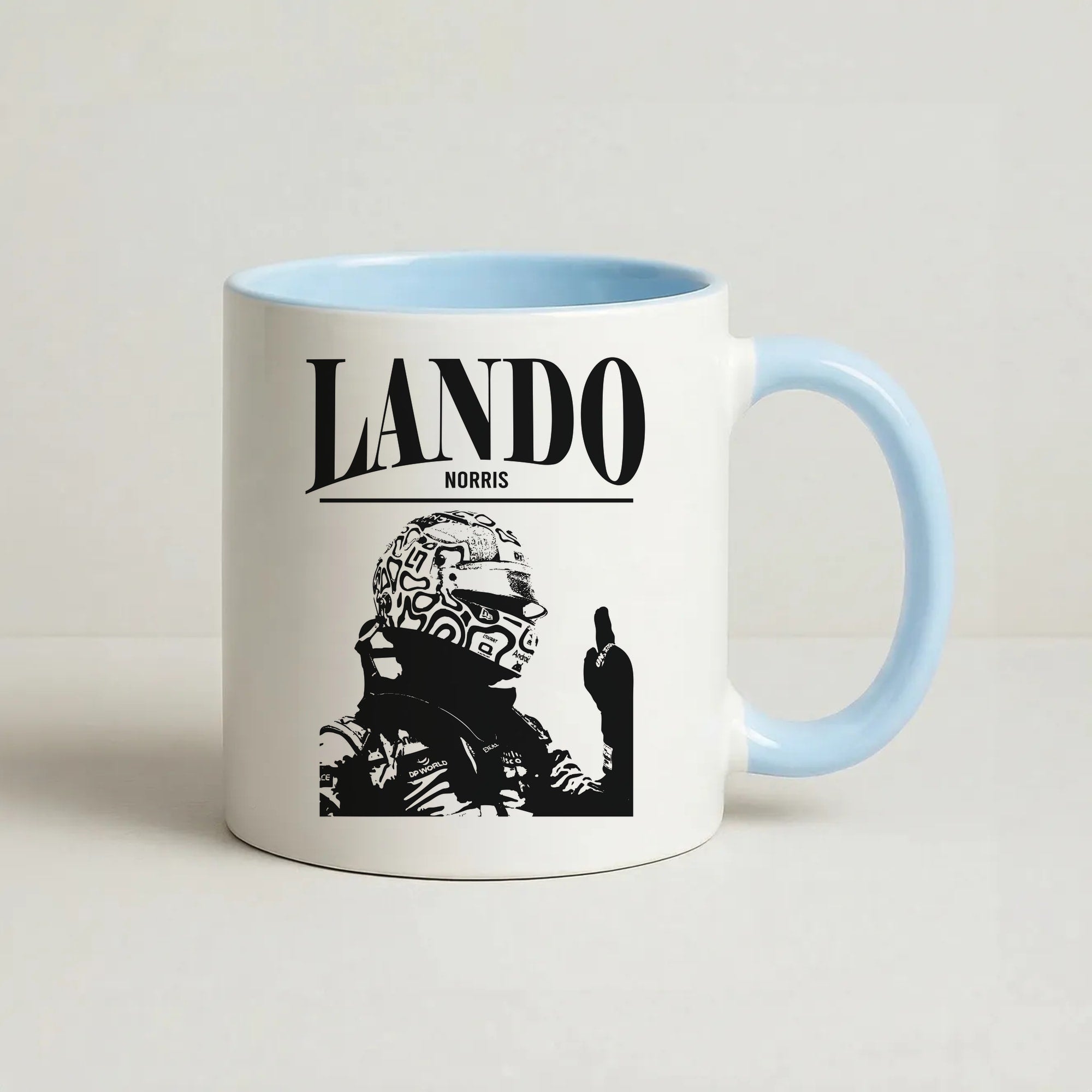 Lando Black And Green  Coffee Baby Blue Mug