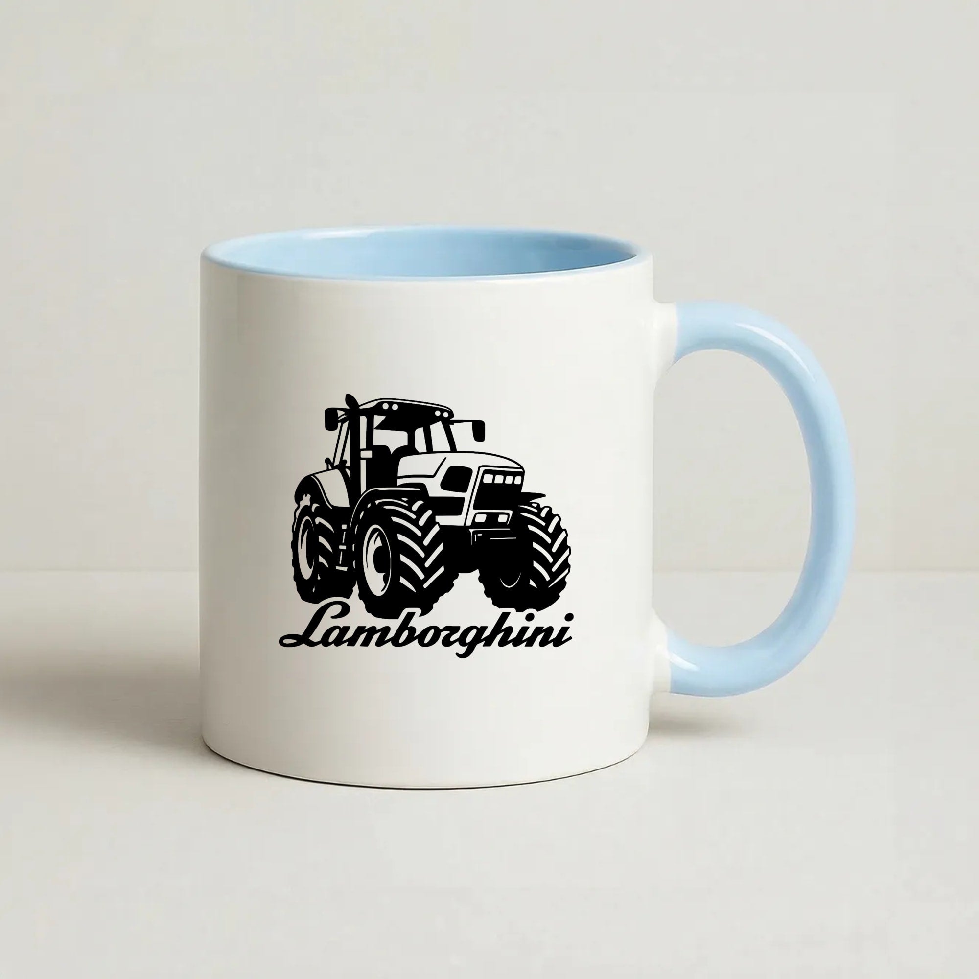 Lambo Tractor Coffee Baby Blue Mug