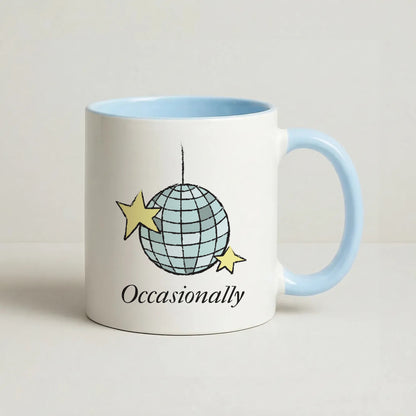 Ocasionally Discoball Coffee Baby Blue Mug
