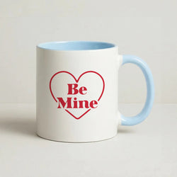 Be Mine Stripey Coffee Baby Blue Mug