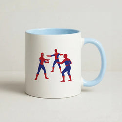 Spider Hero Pointing Meme Coffee Baby Blue Mug