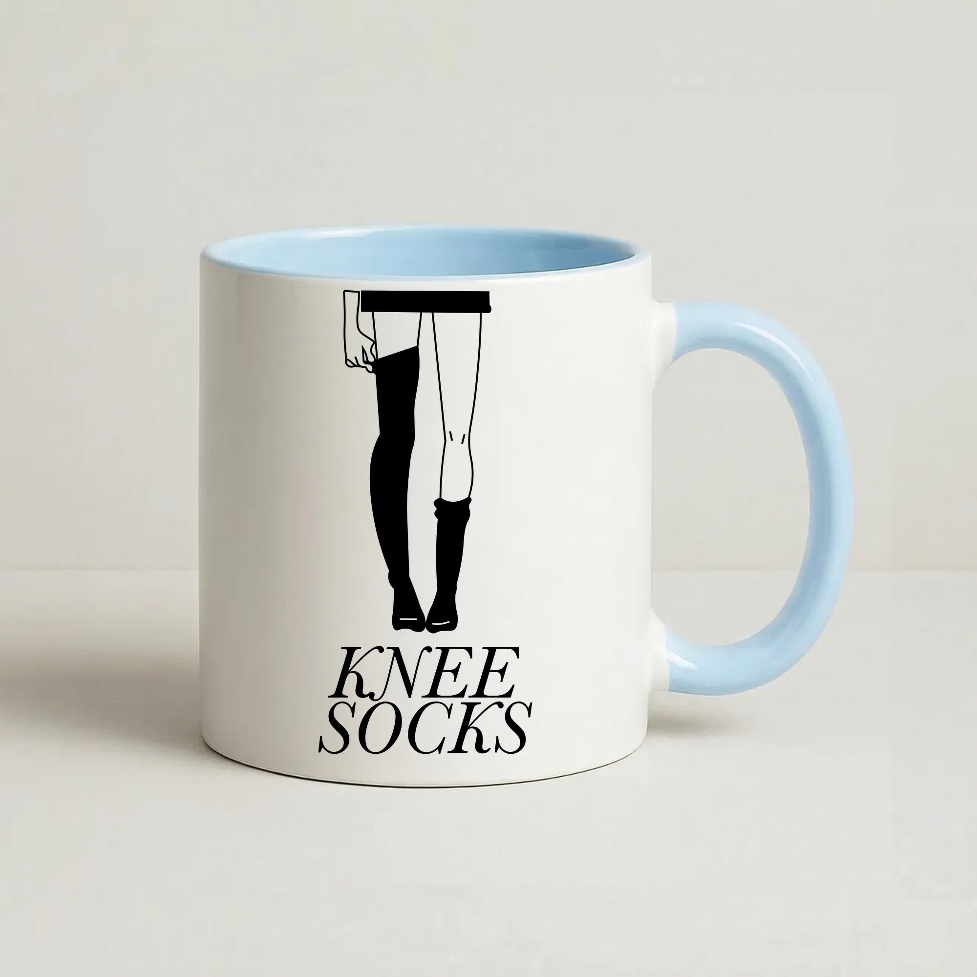 Knee Socks Coffee Baby Blue Mug