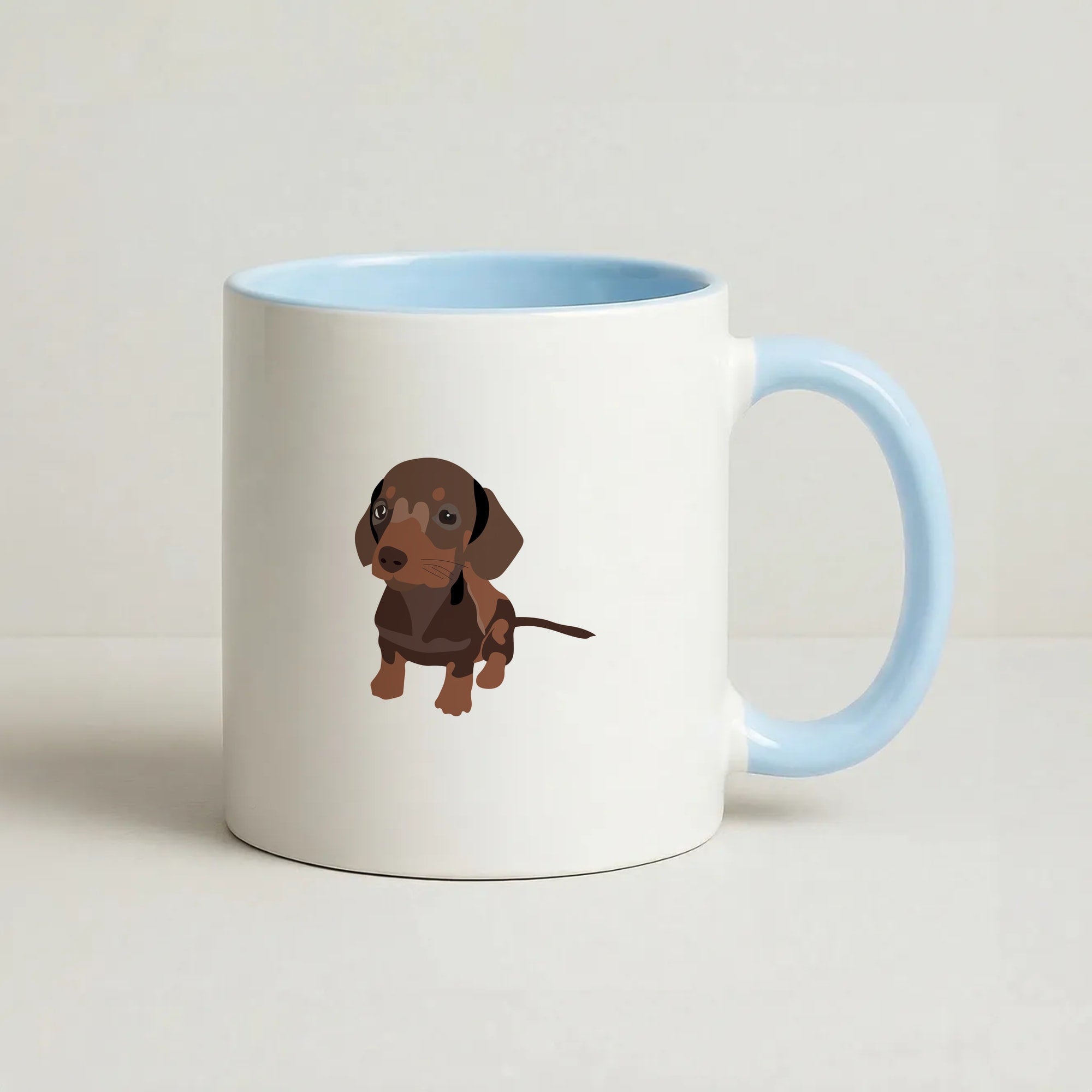 Brown - Dachshunds Coffee Baby Blue Mug