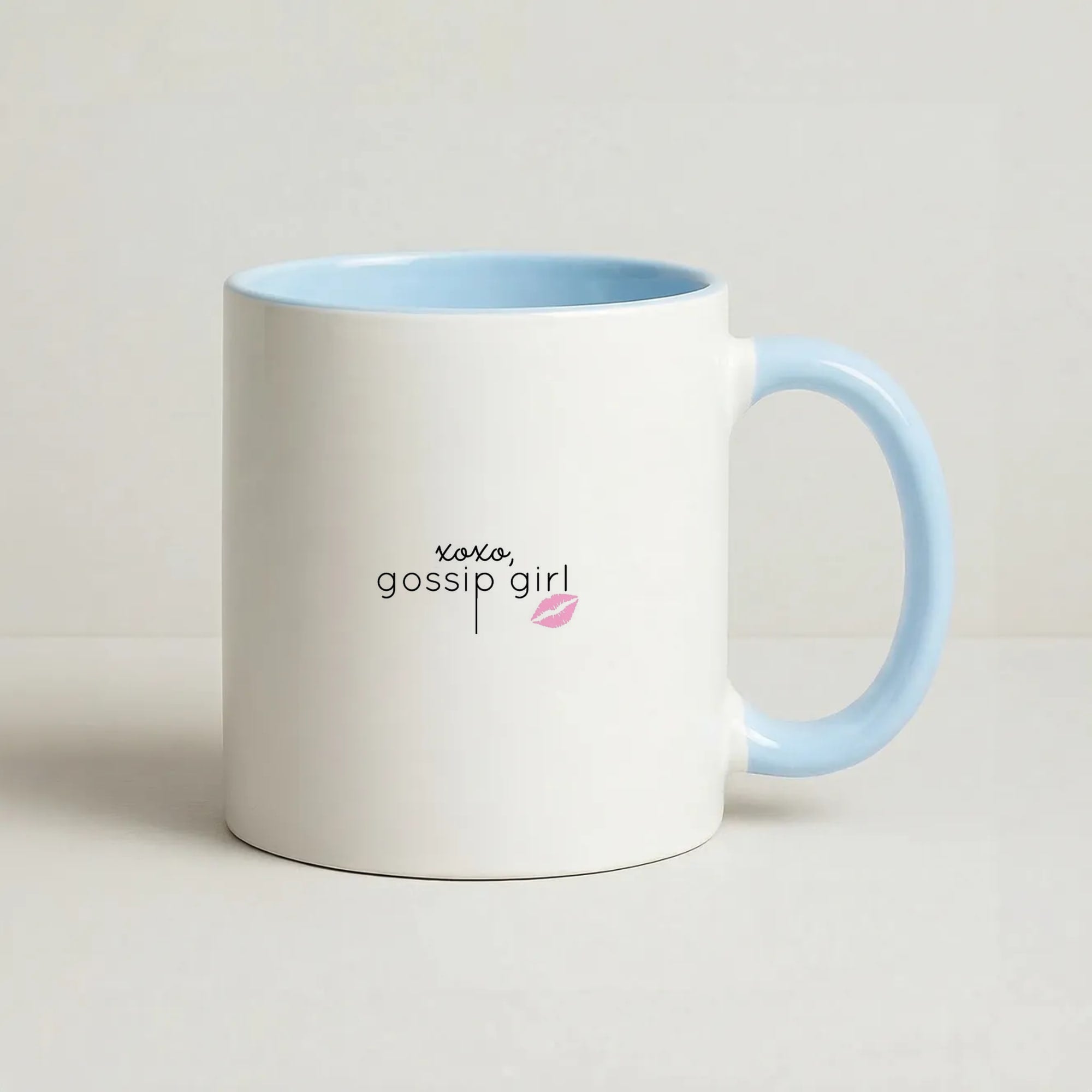 XOXO Gossip Coffee Baby Blue Mug