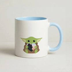 Baby Yoda - Personalised Couples Coffee Baby Blue Mug