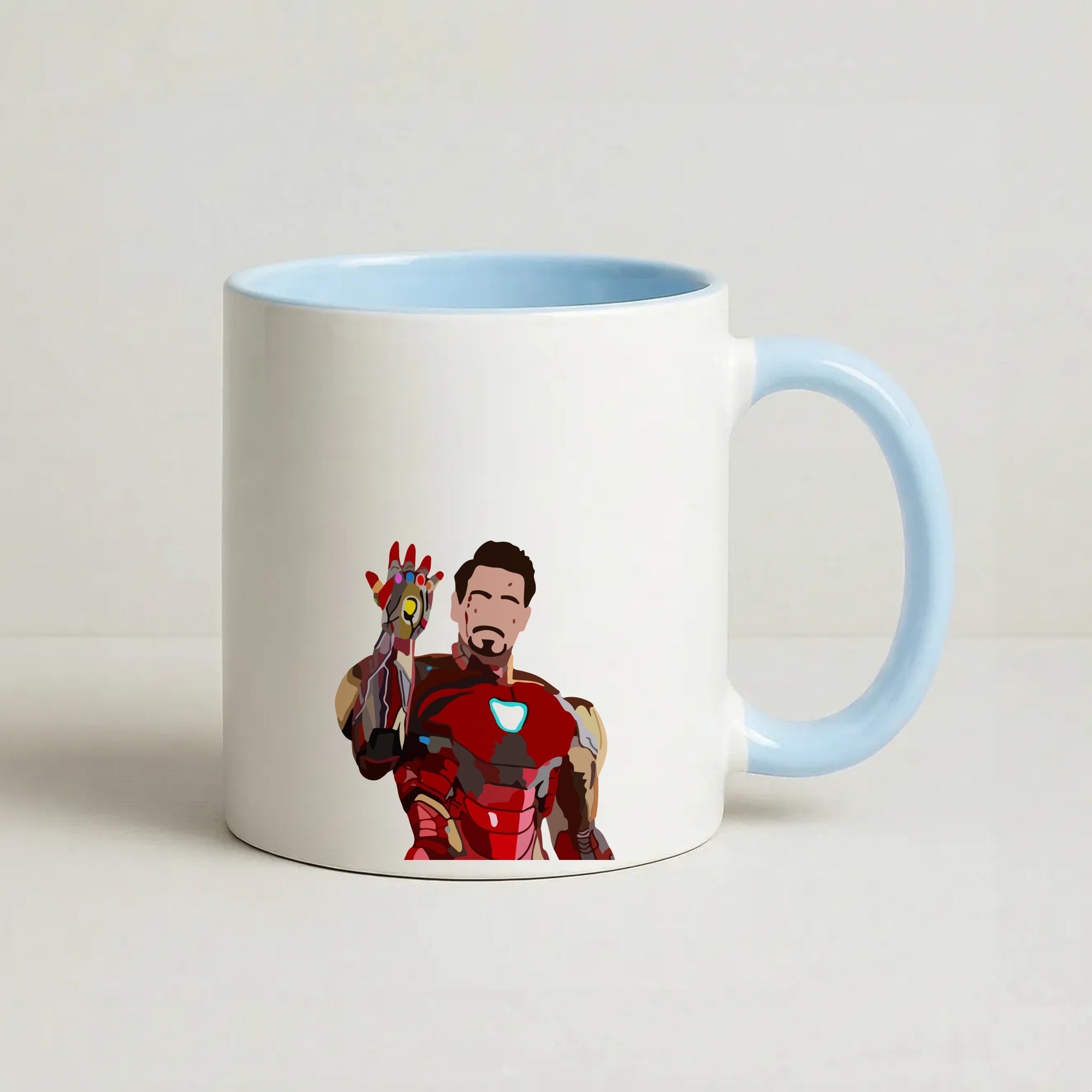 Iron Man Coffee Baby Blue Mug