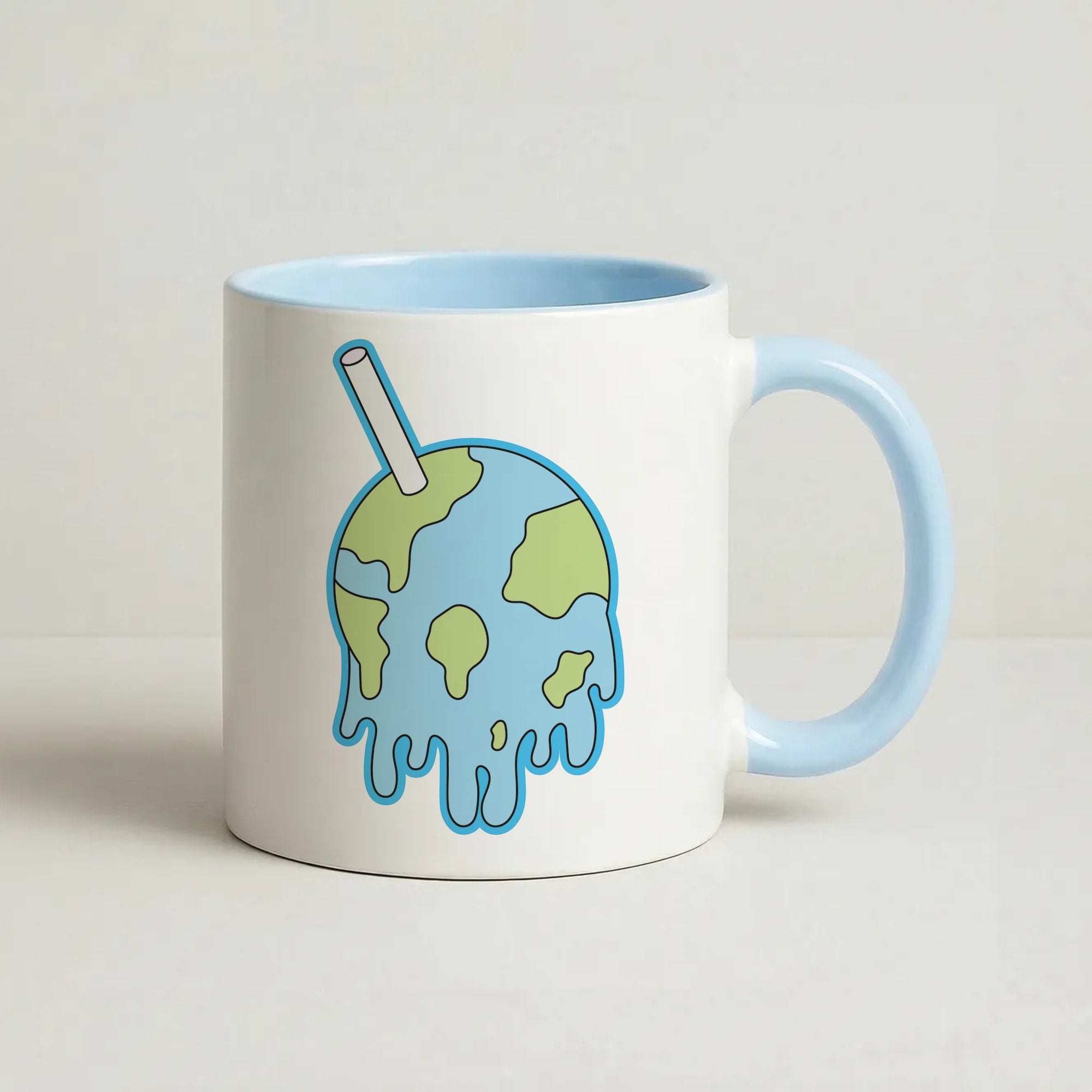Straw - Juice Coffee Baby Blue Mug