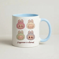 Happiness Is Eternal Monsters Coffee Baby Blue Mug