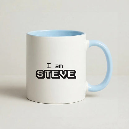 I Am Steve Coffee Baby Blue Mug