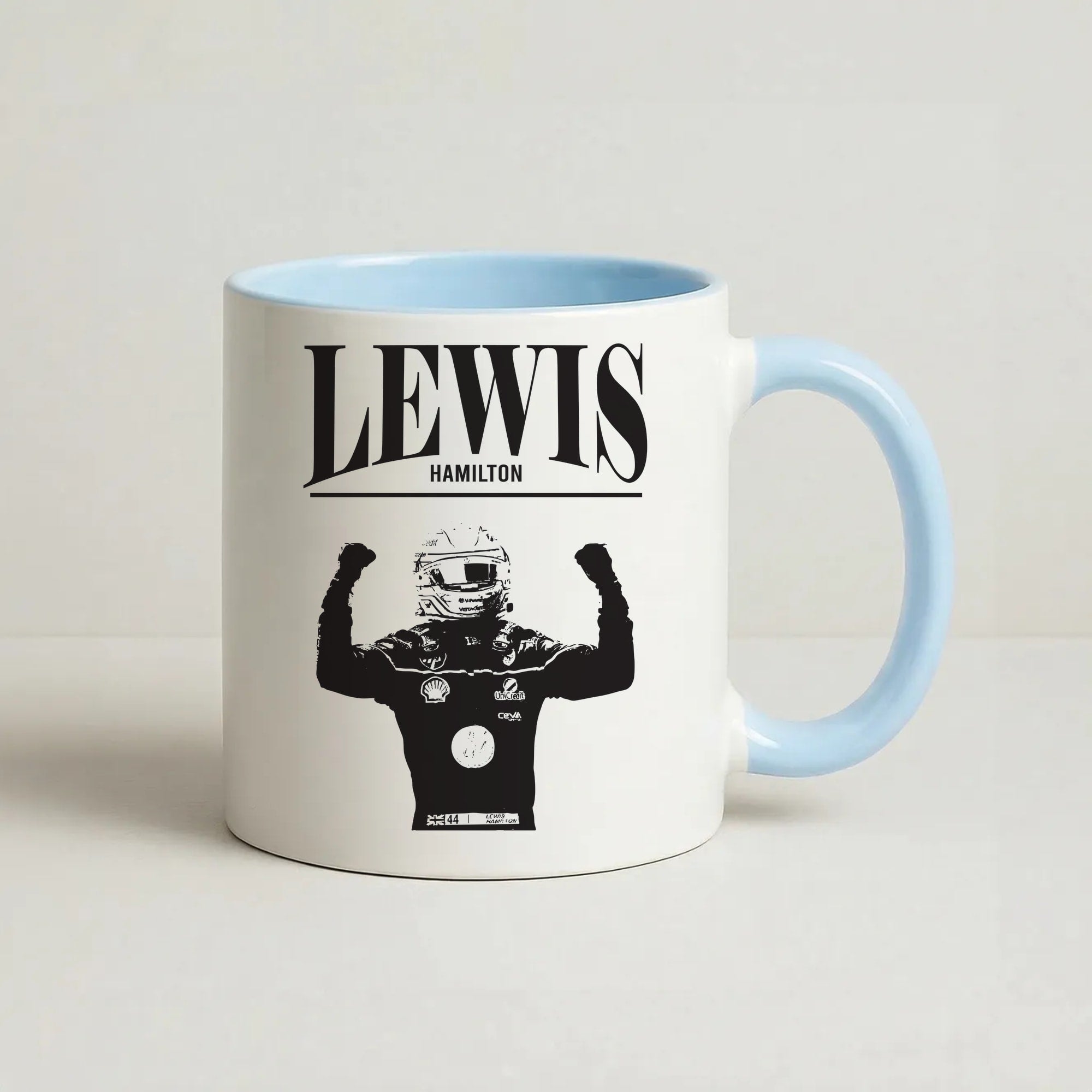 Lewis Red And Gold Coffee Baby Blue Mug