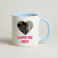 I Love My Wife - Personalised Couples Coffee Baby Blue Mug